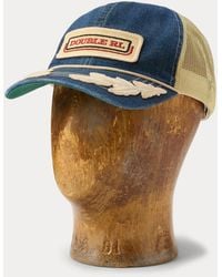RRL - Logo-Patch Denim Trucker Cap - Lyst