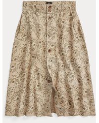 RRL - Floral-print Seeded Linen Skirt - Lyst