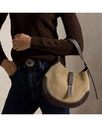Polo Ralph Lauren - Small Polo Id Suede-Leather Shoulder Bag - Lyst