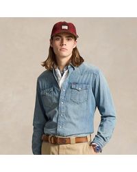 Polo Ralph Lauren - Camisa Western de tela vaquera flameada - Lyst