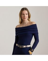 Ralph Lauren - Ralph Lauren Ribbed Cotton-Blend Off-The-Shoulder Top - Lyst