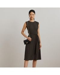 Ralph Lauren - Ralph Lauren Geo-Print Belted Bubble Crepe Dress - Lyst