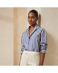 Ralph Lauren Collection - Capri Relaxed Fit Striped Cotton Shirt - Lyst