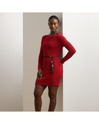 Ralph Lauren - Ralph Lauren Pointelle Cotton-Blend Sweater Dress - Lyst