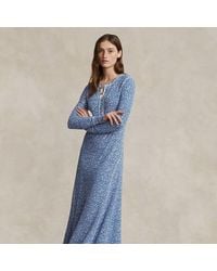 Polo Ralph Lauren - Wafelgebreide Henley-jurk Met Bloemen - Lyst