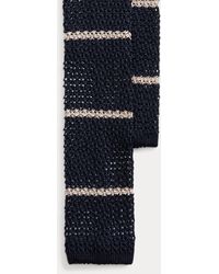 Polo Ralph Lauren - Crest-embroidered Striped Knit Silk Tie - Lyst