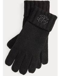 Ralph Lauren - Guanti ricamati con logo metallizzato - Lyst