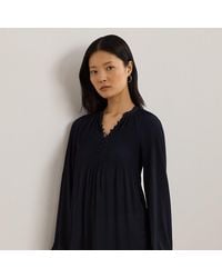Ralph Lauren - Plissierte Georgette-Bluse - Lyst
