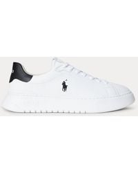 Polo Ralph Lauren - Rlite Court Tumbled Leather Trainer - Lyst