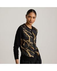 Ralph Lauren - Belting-Print Cotton-Blend Cardigan - Lyst