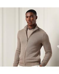 Ralph Lauren Purple Label - Ralph Lauren Silk-cotton Full-zip Sweater - Lyst