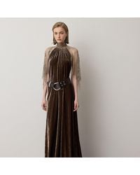 Ralph Lauren - Willow Velour Evening Dress - Lyst