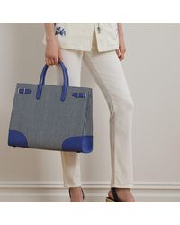 Ralph Lauren - Ralph Lauren Striped Canvas Large Devyn Tote Bag - Lyst