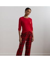 Ralph Lauren - Plaid Knit & Fleece Pyjama Set - Lyst