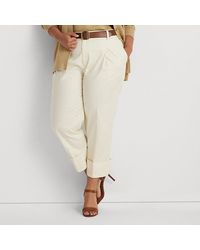 Lauren by Ralph Lauren - Tallas Grandes - Pantalón tobillero de algodón elástico - Lyst