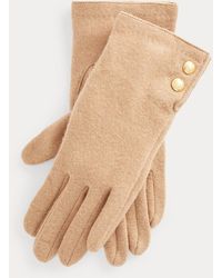 Ralph Lauren - Touchscreen-Handschuhe Mit Knöpfen - Lyst