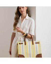 Ralph Lauren - Striped Canvas Large Devyn Tote Bag - Lyst
