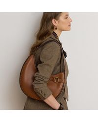 Ralph Lauren - Large Tasha Studded Leather Shoulder Bag - Lyst