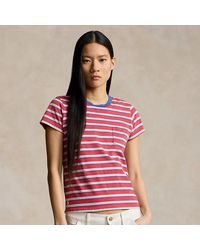 Polo Ralph Lauren - Gestreiftes Baumwoll-T-Shirt mit Tasche - Lyst