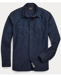 RRL - Cotton-Linen Sateen Workshirt - Lyst