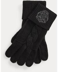 Ralph Lauren - Embroidered-Crest Knitted Gloves - Lyst