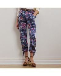 Ralph Lauren - Ralph Lauren Print Linen Cargo Ankle Pant - Lyst