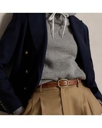Polo Ralph Lauren - Oval-Buckle Skinny Leather Belt - Lyst