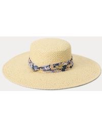 Ralph Lauren - Cappello in paglia con fascia a fiori - Lyst