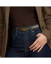 Ralph Lauren - Logo Reversible Embossed Skinny Belt - Lyst