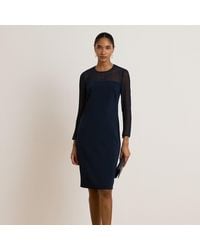Ralph Lauren - Crepe & Chiffon Cocktail Dress - Lyst