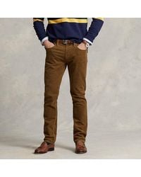Ralph Lauren Varick Slim Straight Corduroy Pant in Vintage Tan (Blue) for Men | Lyst