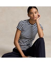 Ralph Lauren - Striped Ribbed Cotton Crewneck T-shirt - Lyst