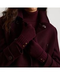 Ralph Lauren - Crest-Button-Trim Knit Gloves - Lyst