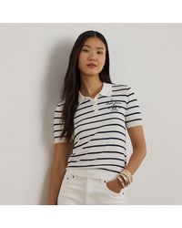 Ralph Lauren - Striped Cotton-Blend Polo Shirt - Lyst