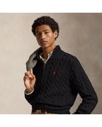 Polo Ralph Lauren - Cable-Knit Cotton Quarter-Zip Jumper - Lyst
