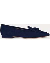 Ralph Lauren - Ralph Lauren Londyn Sheep-Suede Kiltie Ballet Flat - Lyst