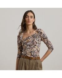 Ralph Lauren - Ralph Lauren Floral Stretch Jersey Asymmetrical Top - Lyst