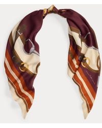 Ralph Lauren - Belting-Print Wool-Silk Square Scarf - Lyst