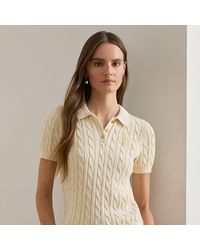 Ralph Lauren - Maglia polo in cotone a trecce - Lyst