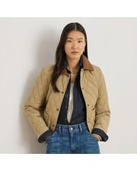 Ralph Lauren - Ralph Lauren Twill-Trim Diamond-Quilted Barn Jacket - Lyst