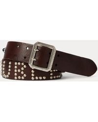 RRL - Studded-Logo Leather Belt - Lyst