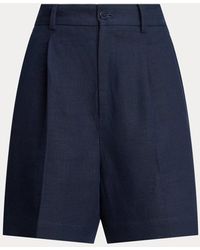 Ralph Lauren Collection - Pantalón corto Tracy de lino plisado - Lyst