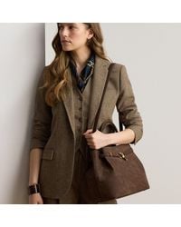 Ralph Lauren - Embossed Nubuck Large Blaike Satchel - Lyst
