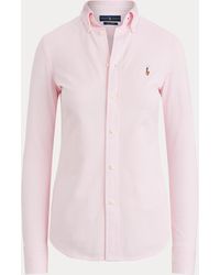 Polo Ralph Lauren Baumwollpiqué-Oxfordhemd - Pink