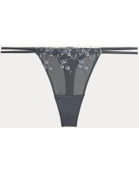 Ralph Lauren - Floral-Embroidered Mesh & Satin Thong - Lyst