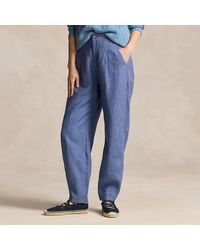 Polo Ralph Lauren - Pantalón de lino Curved Tapered Fit - Lyst