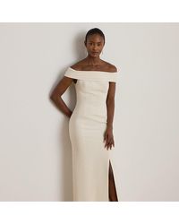 Ralph Lauren - Abito lungo in crêpe a spalle scoperte - Lyst