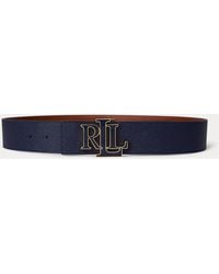 Ralph Lauren - Logo Reversible Leather Wide Belt - Lyst