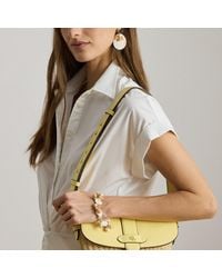 Ralph Lauren - Straw-Leather Small Lynden Shoulder Bag - Lyst
