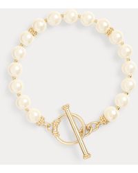 Ralph Lauren - Plated Faux-Pearl Toggle Bracelet - Lyst